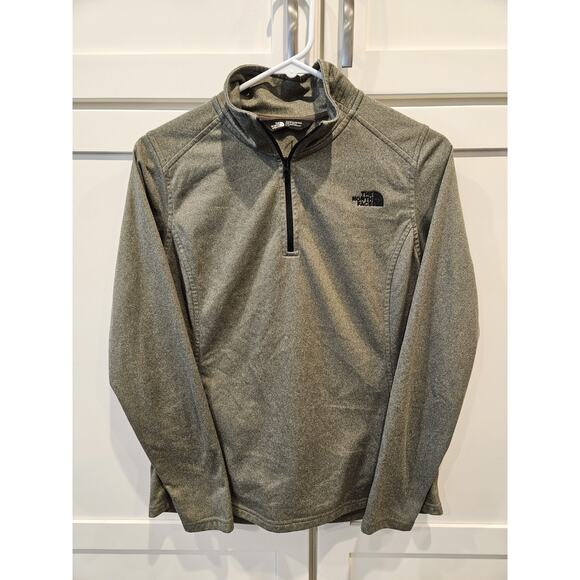 The North Face Women’s Quarter Zip Fleece Pullover Size M Green Hiking Layer - Picture 1 of 4